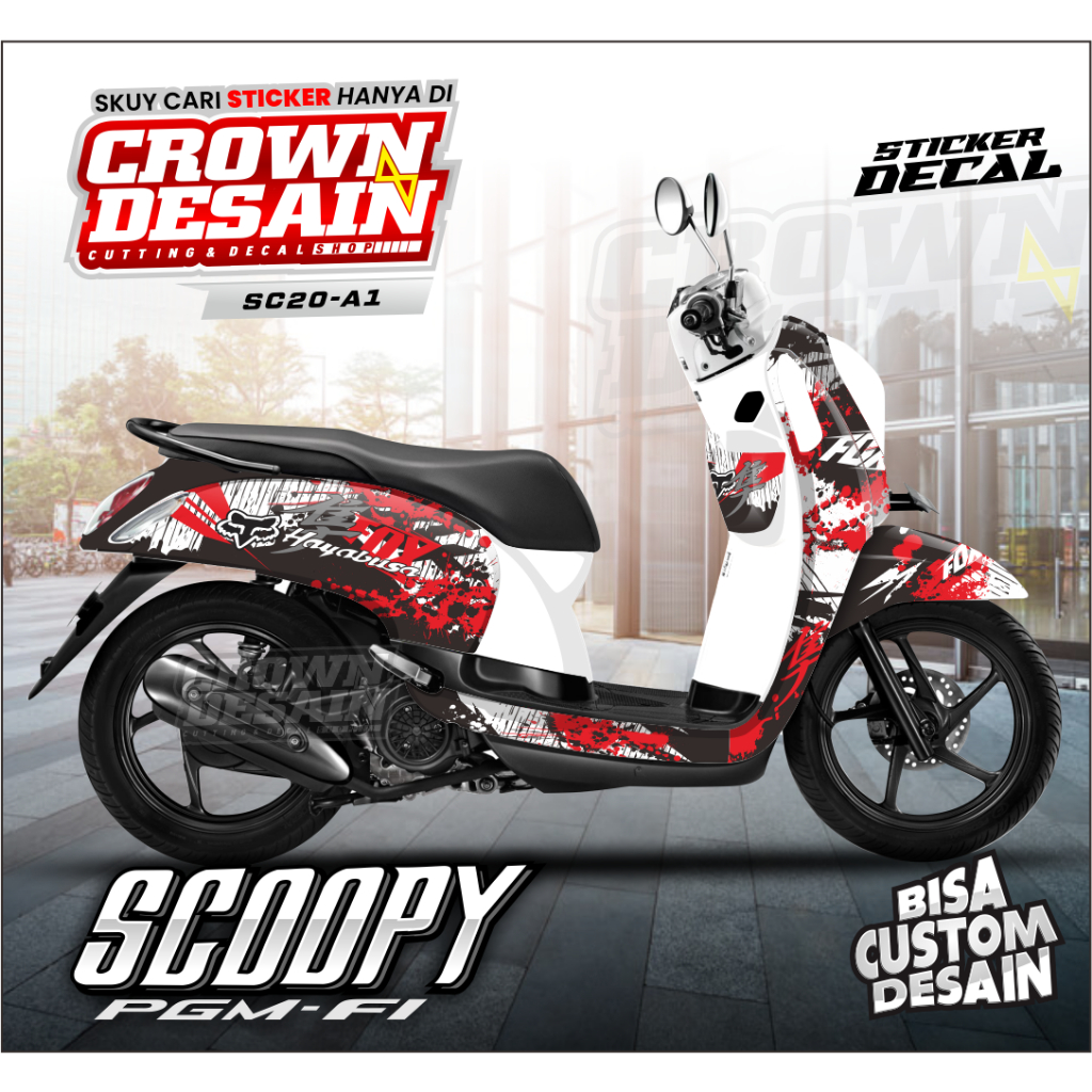 Decal Dekal Sticker SCOOPY Fi 2015 FullBody Stiker Full Block Scoopy Fi Old - Variasi Motor - KODE S