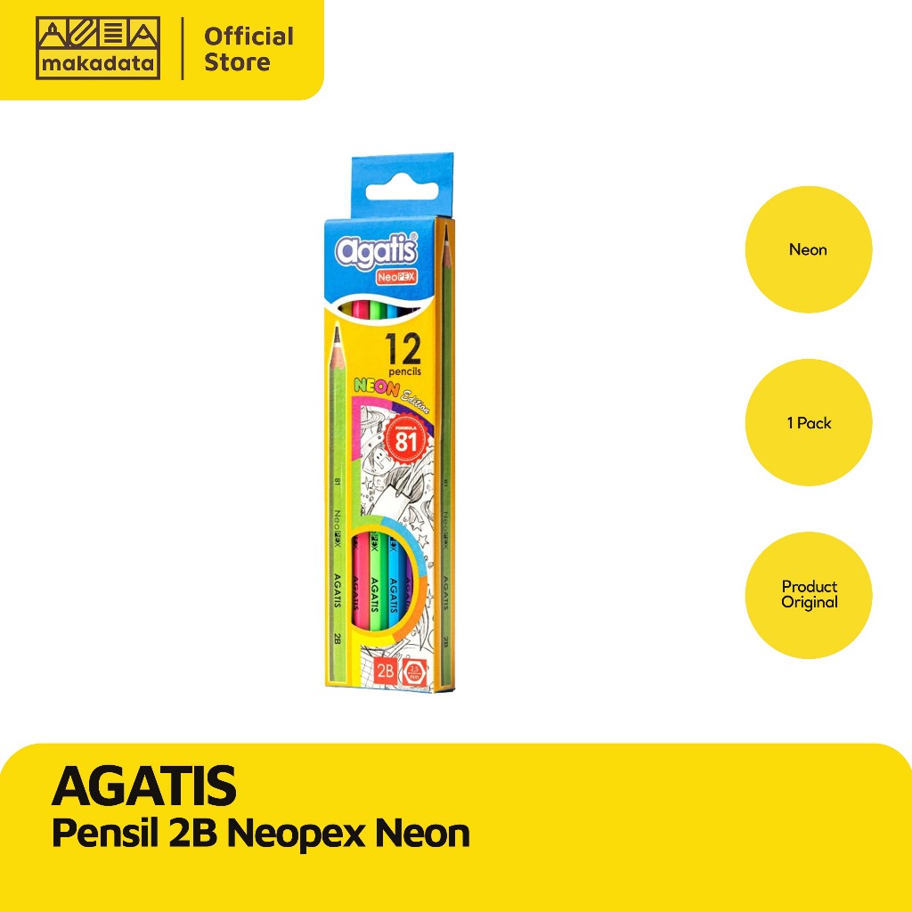 

PENCIL / PENSIL 2B AGATIS NEOPEX NEON / PENSIL AGATIS NEOPEX NEON (1PAK) MURAH