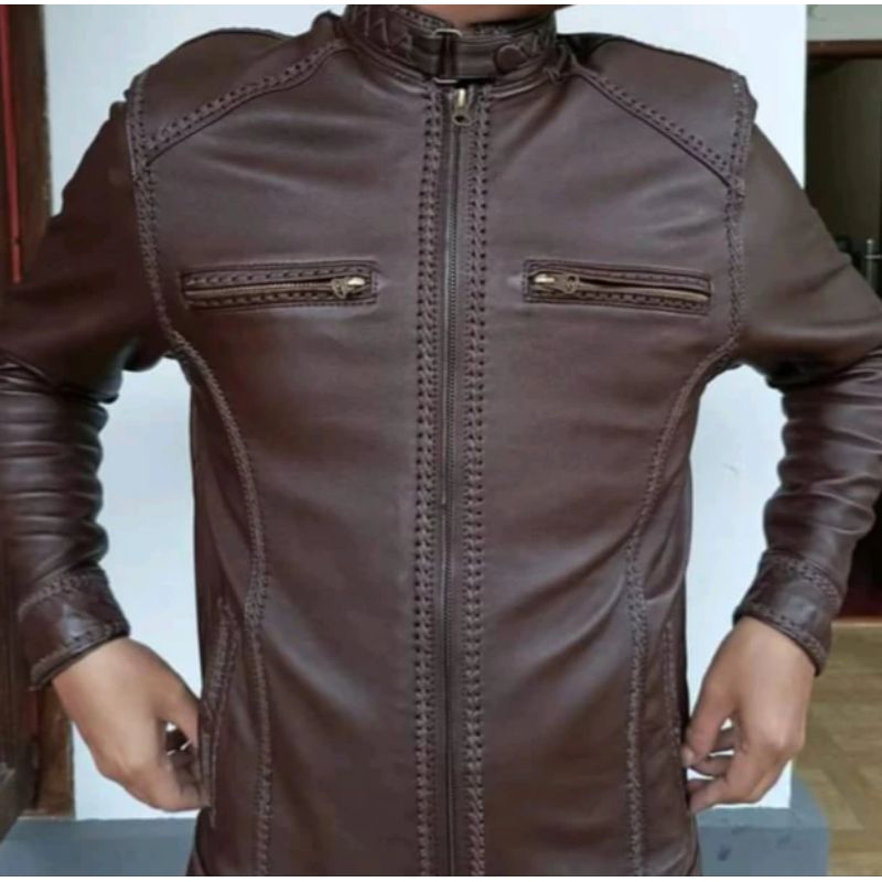 [ORIGINAL KULIT ASLI] Jaket kulit asli domba super sulam 100% asli jika palsu uang kembali