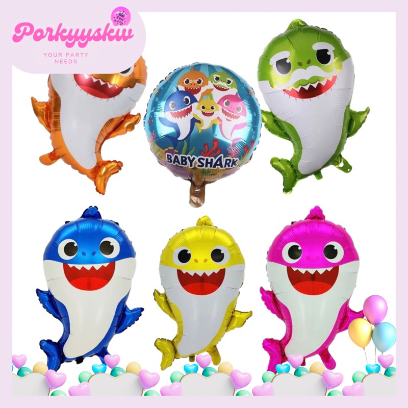 Balon Foil Karakter Baby Shark/ Balon Foil Tema Baby Shark