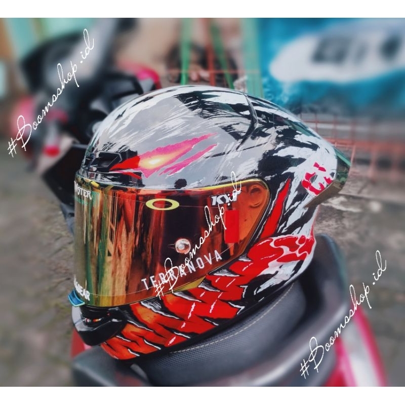helm kyt tt course repaint livery anti venom