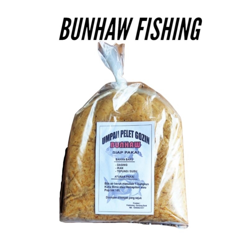 umpan pelet gozin BUNHAW umpan siap pakai umpan galatama ikan lele,bawal,patin