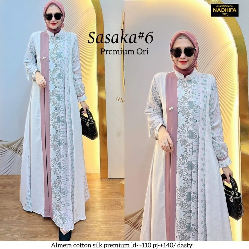 --kyi.fashion-- Sasaka#6 Dress Wanita motif bahan almera katun slik Ld 110 Premium