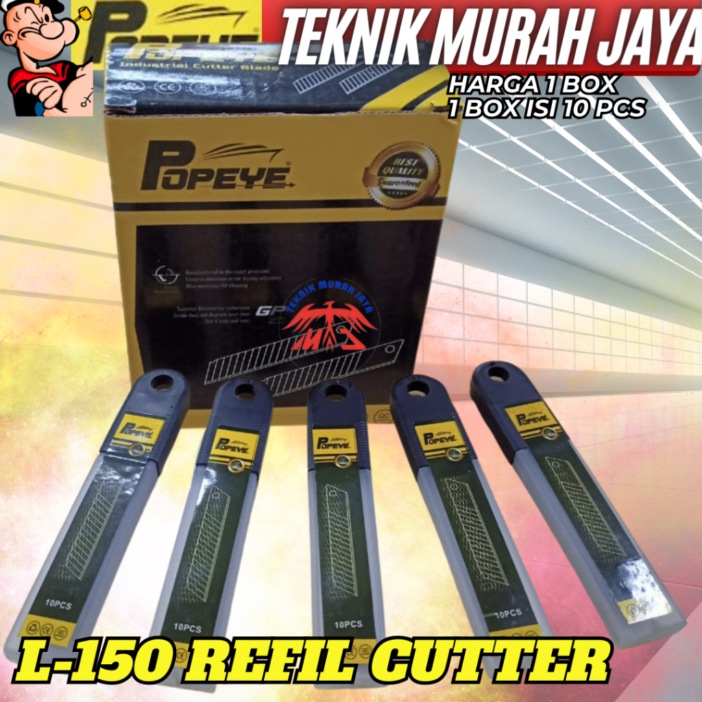 

POPEYE L-150 Isi Pisau Cutter Besar Per Box isi 10pcs New Cuter Kater