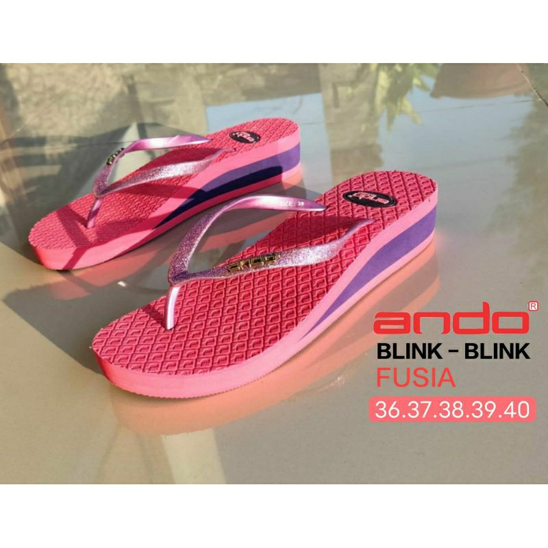 SANDAL HAK TINGGI WANITA 36-40 WADGES JEPIT ANDO ORIGINAL 100% TERBARU DAN TERMURAH SANDAL ANDO BLIN