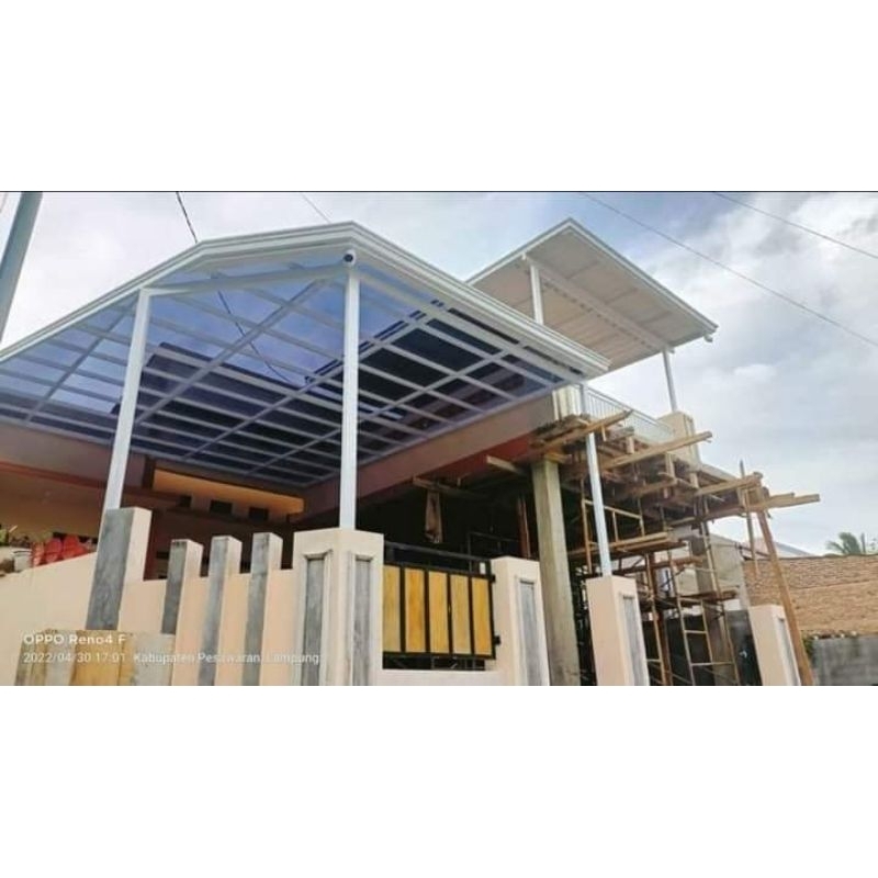 kanopi besi hollo galvanis + talang air apat solartuf
