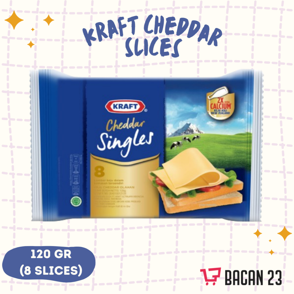 

Keju Kraft Singles ( 120gr ) / Lembar Keju isi 8 pcs / Keju Slice Cheddar