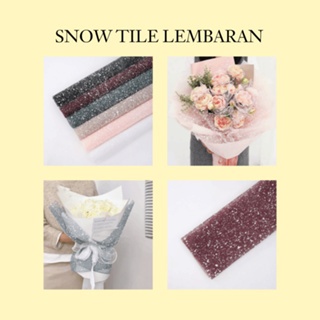 

lembaran kain tile salju snow tile cellophane kertas pembungkus buket wrapping flower import