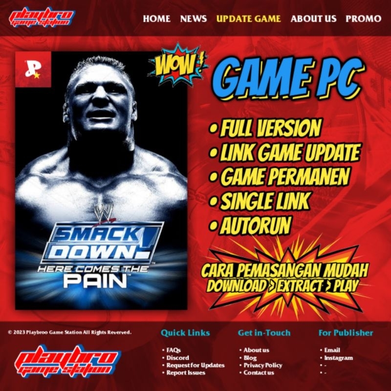 WWE SmackDown Here Comes the Pain - Game PC/Laptop (Download to Play Bro)