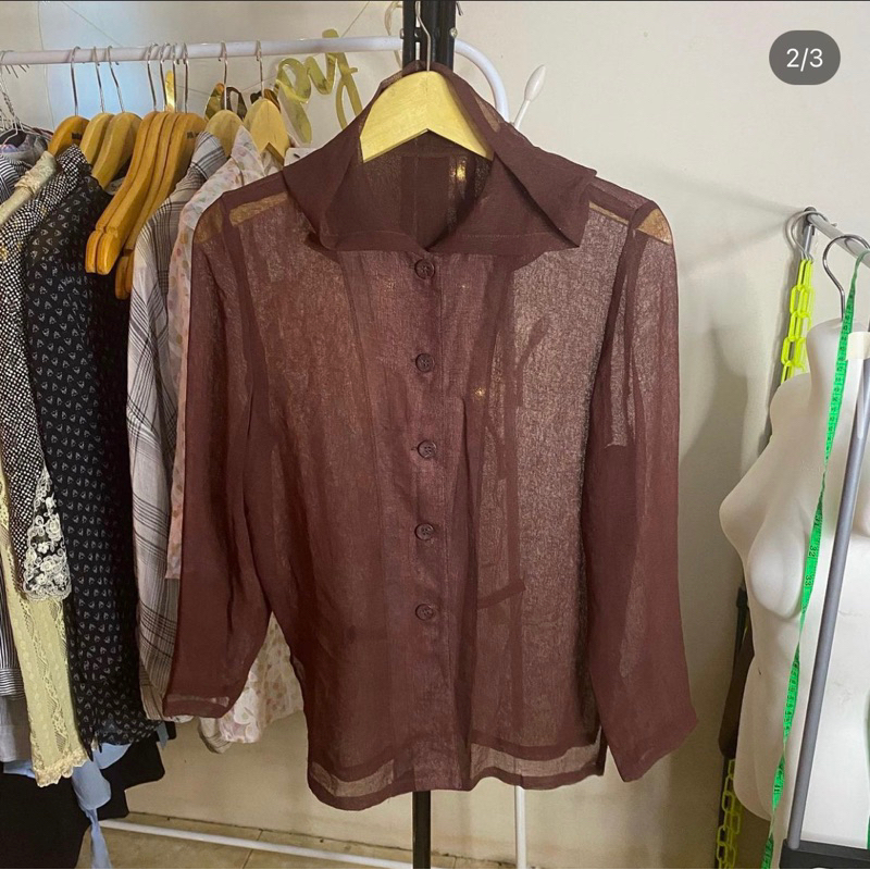 Kemeja Outer Bata merah Korean style hoodie cantik murah atasan wanita top baju