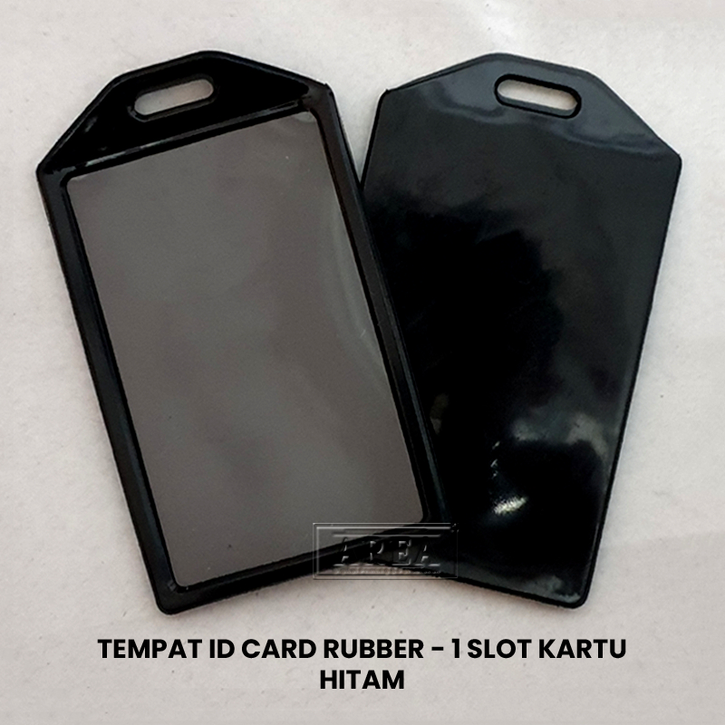

Tempat ID Card Hitam Rubber Waterproff 1 Slot Kartu Potrait/Vertikal/Berdiri Tanpa Tali