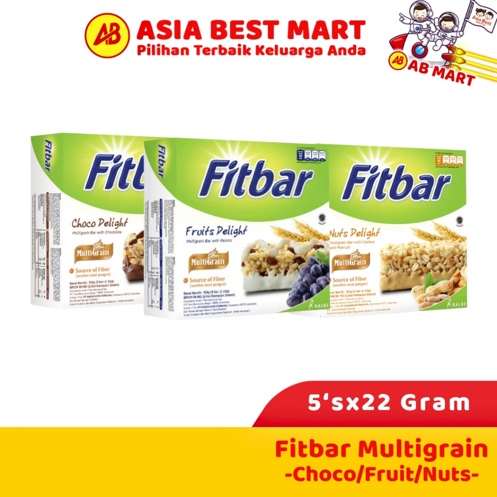 

Fitbar Multigrain Fruits Nuts Coklat 5 X 24 Gr Snack Cemilan Diet