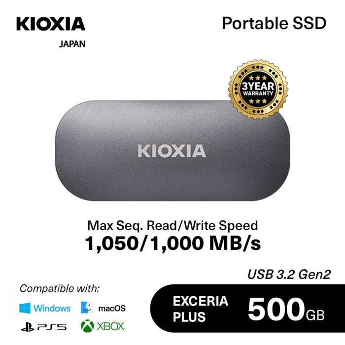 KIOXIA Portable SSD Exceria Plus 500GB 3.2 USB