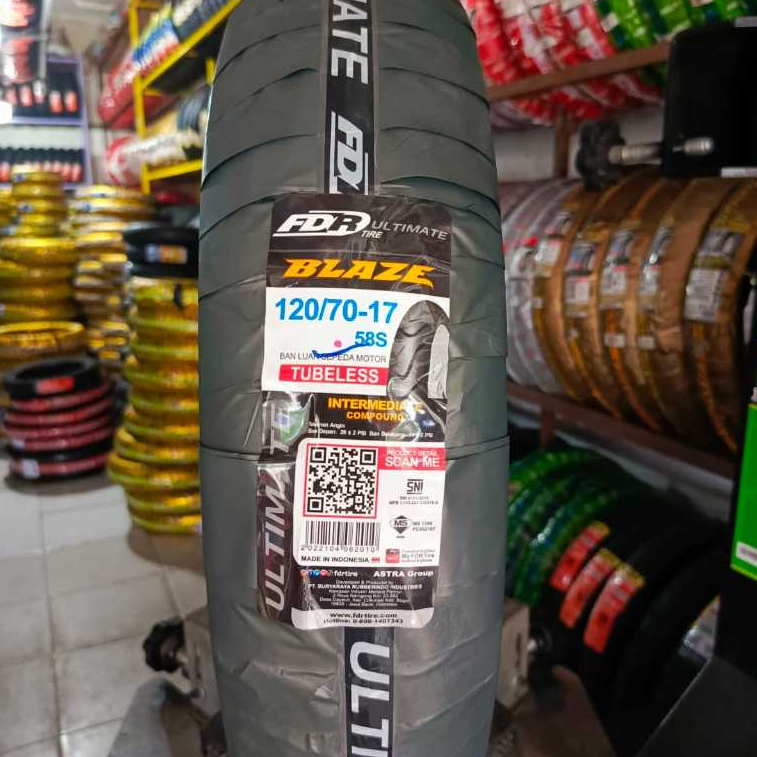 BAN LUAR FDR BLAZE UKURAN 120/70-17 TUBELESS