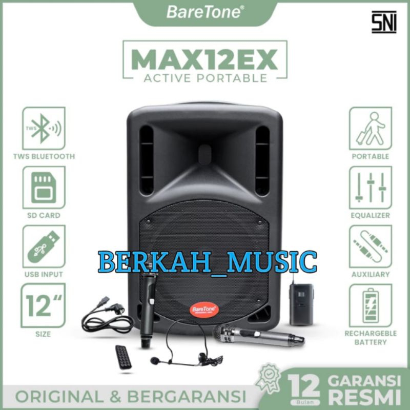 Baretone Speaker Portabel Max12ex original Speaker 12inch