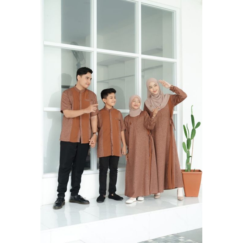 Sarimbit Hanif Hanifah Teracotta Series Seragam Keluarga Idul Fitri