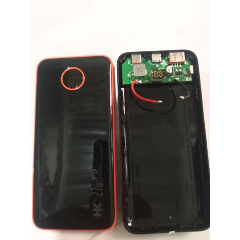 Case Powerbank plus modul mesin indikator digital led merek HK 10000Mah 27W tanpa baterai kondisi gr