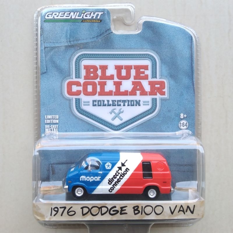 Greenlight 1976 Dodge B100 Van Blue Collar B-100