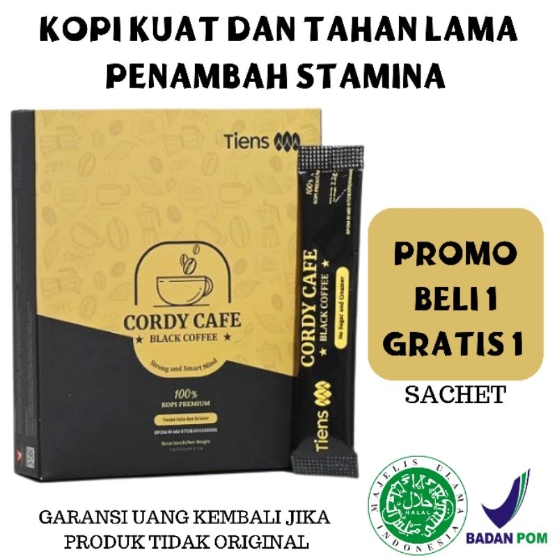 

COD (PROMO BELI 1 GRATIS 1) CORDY CAFE BLACK COFFE Kopi Stamina Pria Kuat Alami Tahan Lama ORIGINAL - Kopi Hitam Penambah Stamina Pria - Cordyceps Kopi Tiens Terlaris dan Termurah