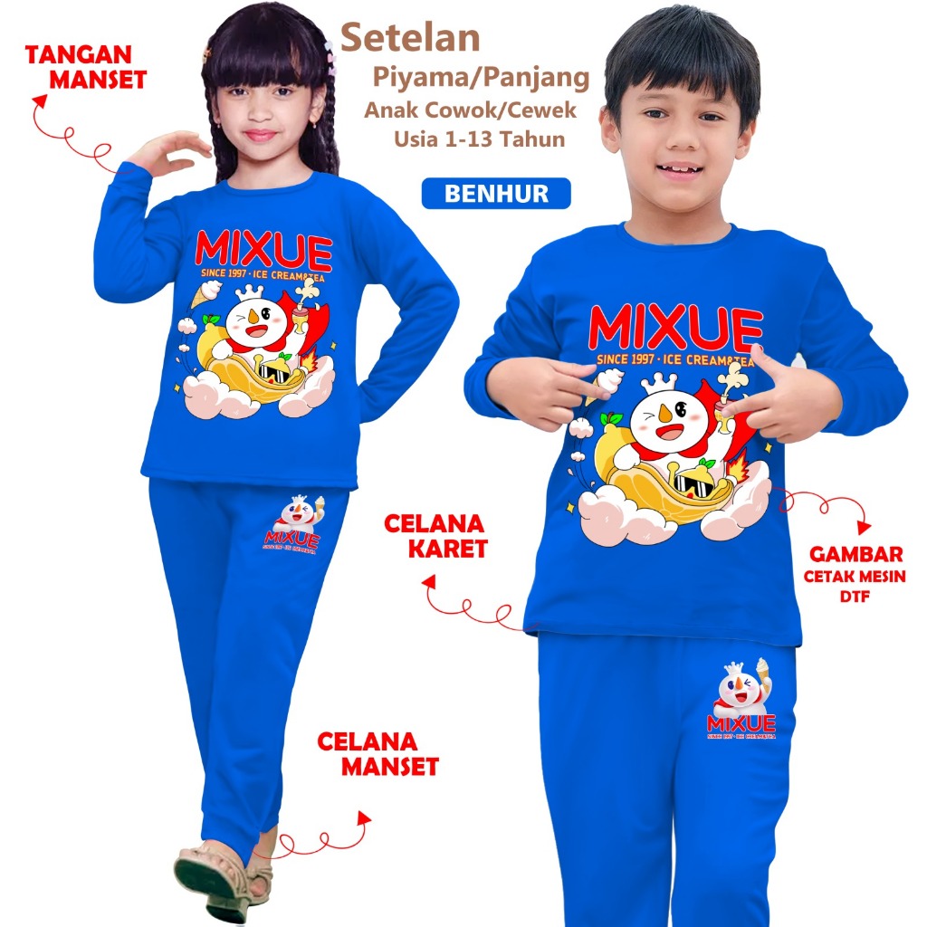 Setelan anak PP MIXUE SR 000204, Piyama anak, Pakaian Anak tangan panjang celana panjang