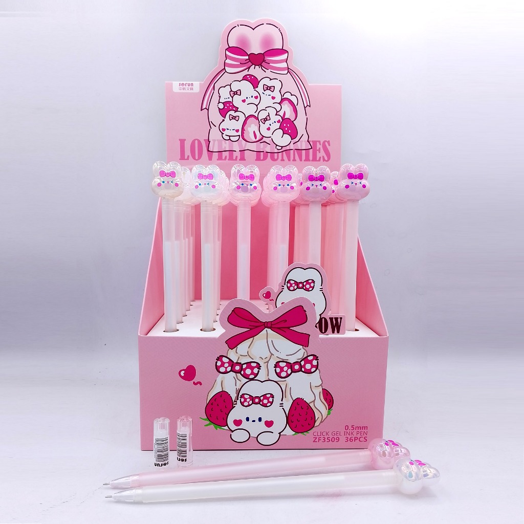 

SOFUN BALLPOINT GEL ZF3509 - Bolpen Pulpen Pena Gel Fancy Karakter Motif Lovely Bunnies