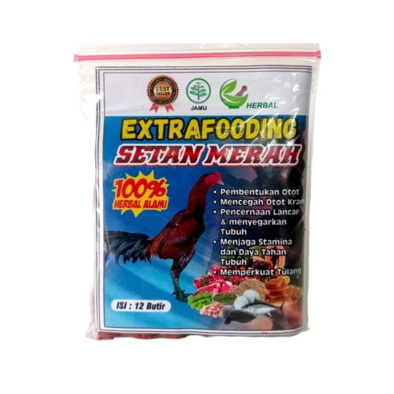 EXTRA FOODING SETAN MERAH 12 BUTIR JAMU SARAPAN NUTRISI PROTEIN AYAM MEMPERKUAT STAMINA TULANG OTOT 