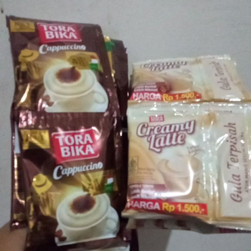 

kopi Torabika capuccino dan creamilate 25gr 1 renceng isi 10 sachet