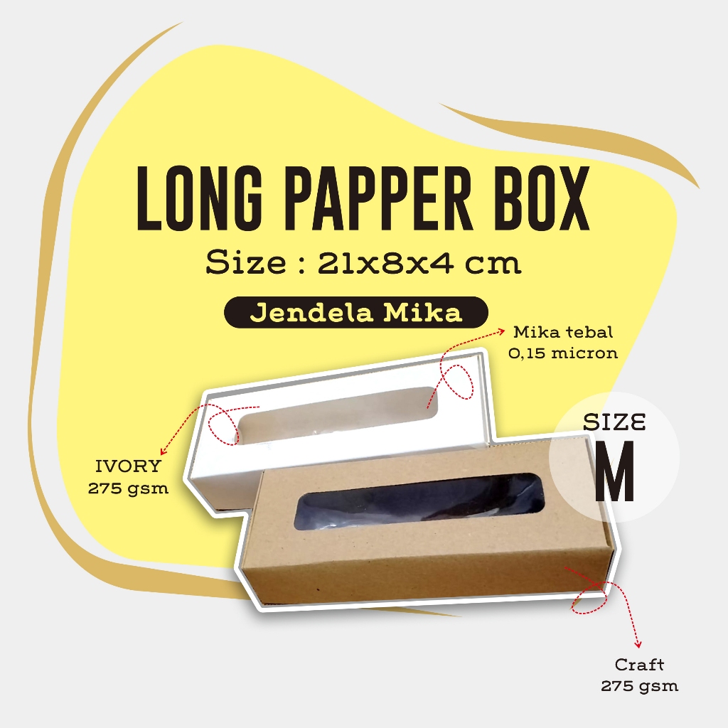 

LONGPAPPER BOX MIKA_ / BOX SOUVENIR MIKA / BOX PACKAGING MIKA/KOTAK BOLU BROWNIES MIKA_SIZE M