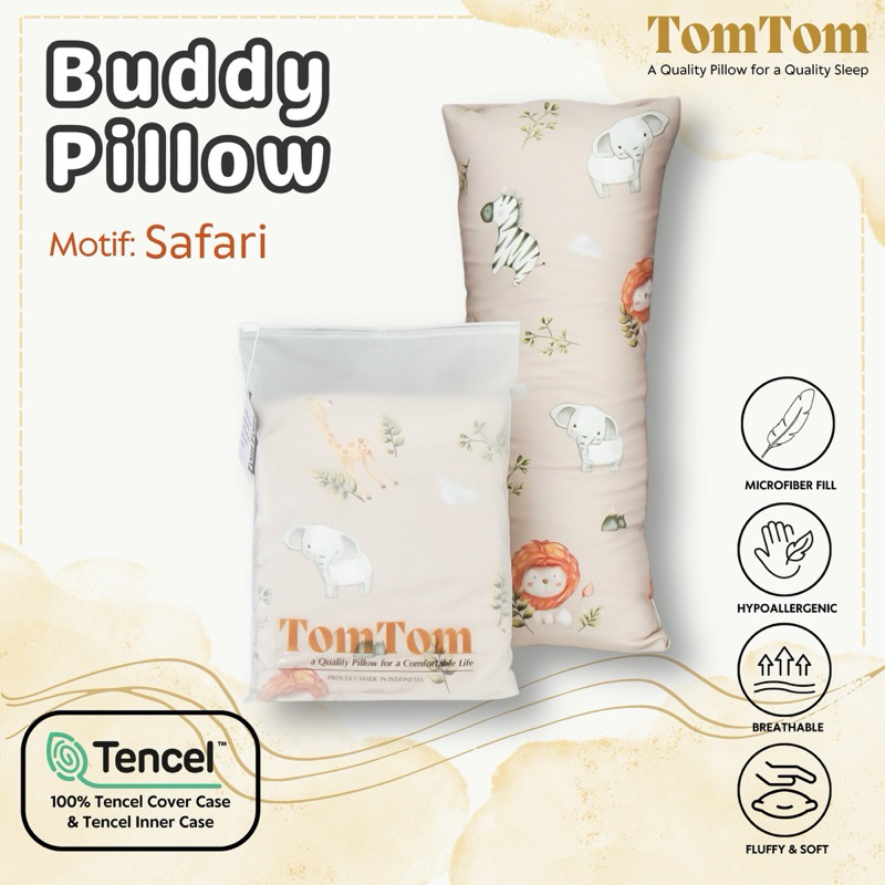 Tomtom Premium Microfiber BUDDY PILLOW size LARGE + Cover SUTRA TENCEL 60s Motif SAFARI