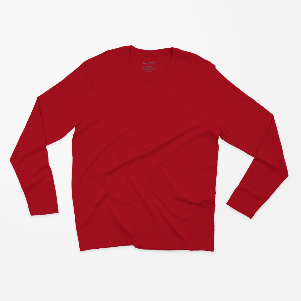 Blank T-shirt Long Sleeve Red Hot (Kaos Polos Merah Cabe)