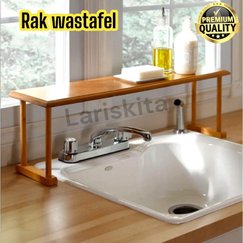 Rak Wastafel Kayu di Atas, Rak Wastafel Kamar Mandi, Wastafel Kamar Mandi Pedesaan, Rak Atas Kompor,