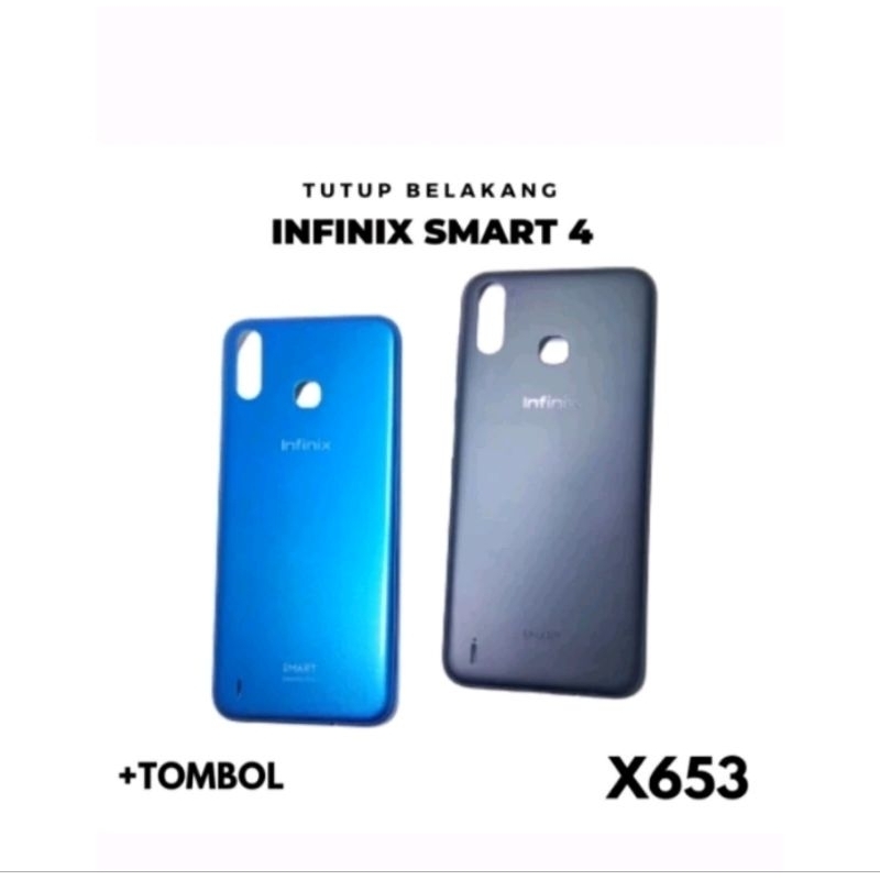 Backdoor Tutup Baterai Infinix Smart 4 X653 X653C + Tombol Original