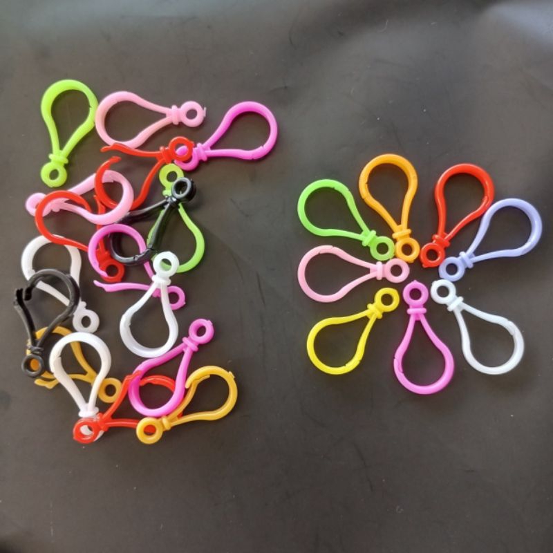 Kait Lobster Plastik|Kait plastik jumbo|Kait Lobster Plastik Warna Warni|Lobster Clasp 100 pcs - Mix