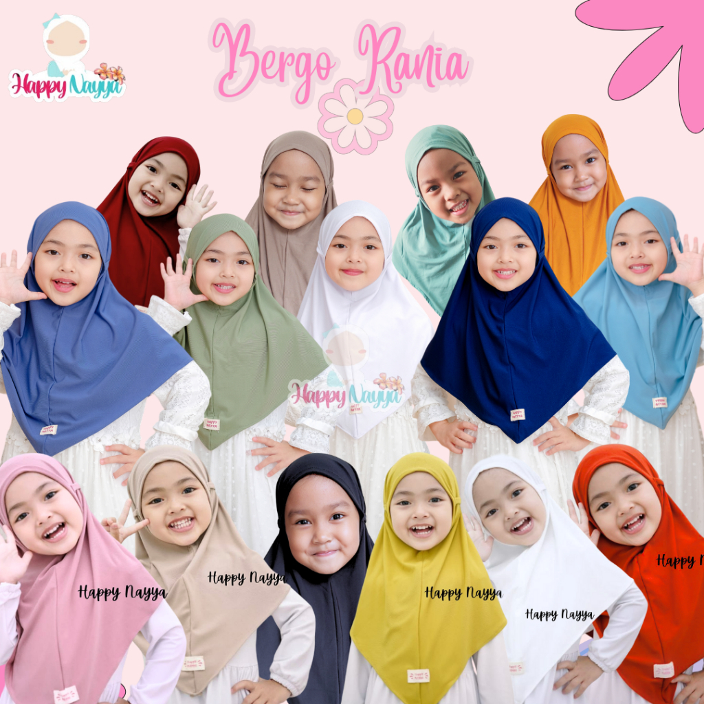 Kerudung Anak TK Rania | Bergo Anak Hijab Tali Bayi