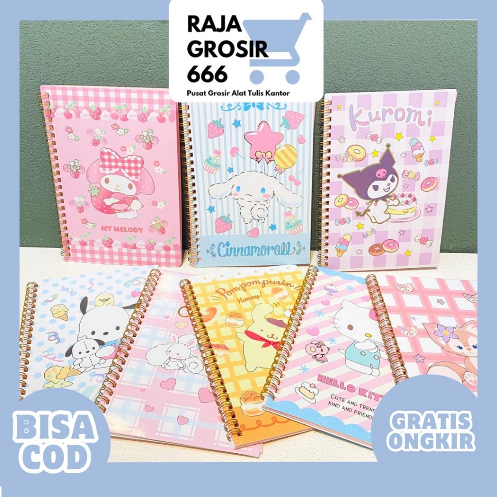 BUKU BINDER SANRIO UKURAN A5 BK-1210 KERTAS BERWARNA BAGUS NOTEBOOK TERBAGUS TERJANGKAU COD