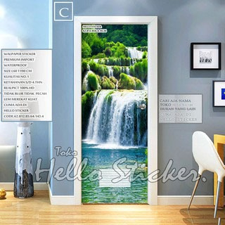 Stiker Pintu Kamar Mandi Wallpaper pintu kamar mandi Wallpaper Pintu wc motif pemandangan alam