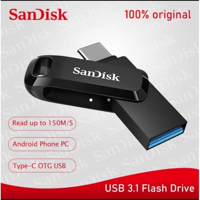 Flash disk Sandisk ultra dual type c - usb 3.0 32gb 64gb 128gb 256gb original