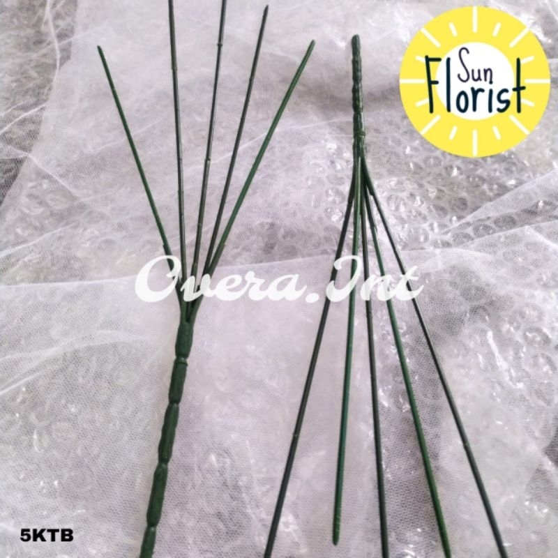 [LUSINAN] Kawat Tangkai Bunga Cabang 5 Tangkai Kawat Plastik - Dekorasi