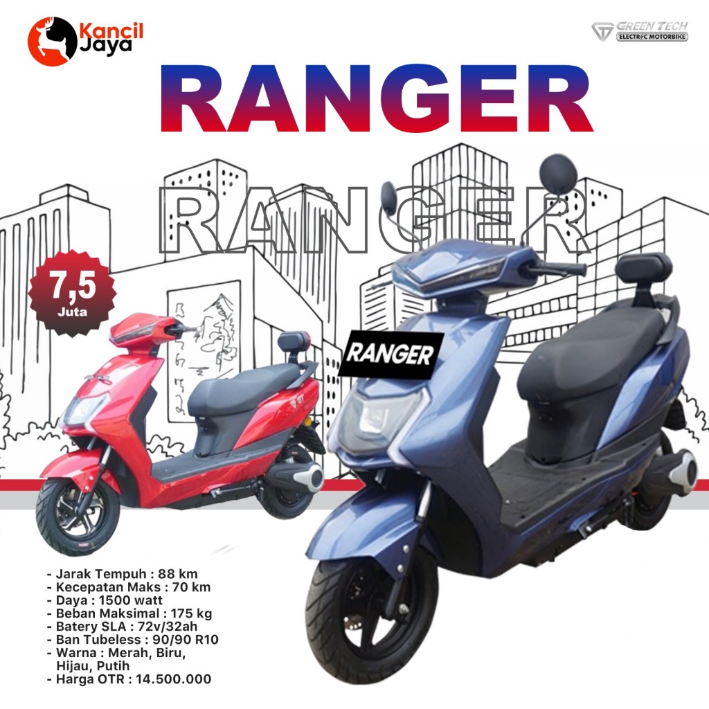 Harga Subsidi Motor Listrik Greentech RANGER
