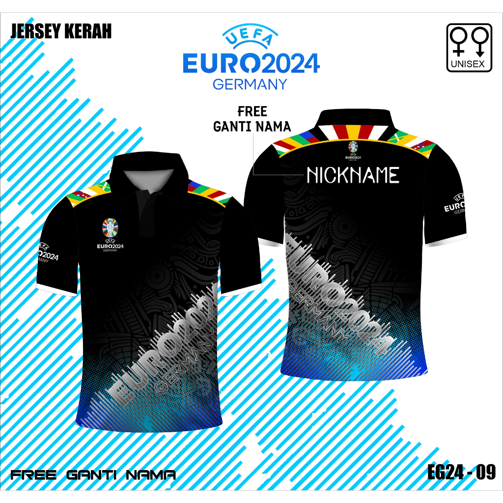 Polo jersey bola jerman piala eropa 2024 jersey euro 2024 baju germany kejuaraan eropa