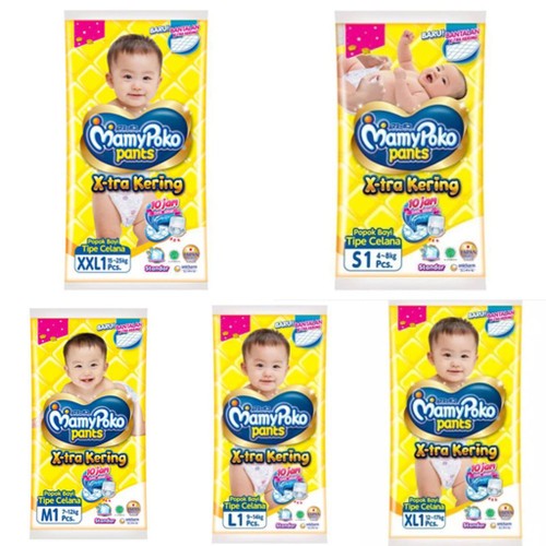 Pampers Popok bayi MAMYPOKO renceng SATUAN S1 L1 M1 XL1