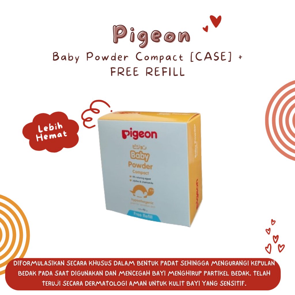 Bedak Padat Bayi | Bedak Pigeon Padat Bayi | Bedak Padat Pigeon | PIGEON Baby Powder Compact 45gr