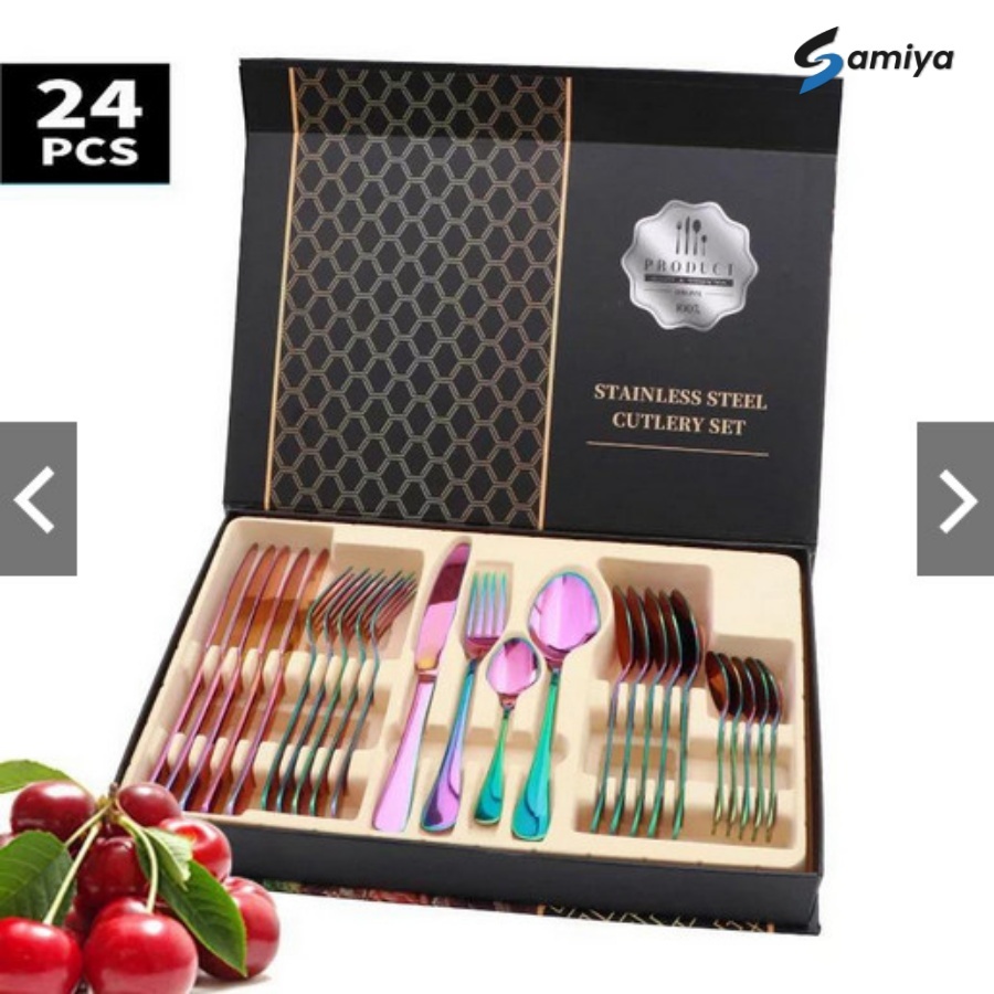 

peralatan makan gift box set kado souvenir hampers / paket alat makan dinner table 6set stainless sendok garpu pisau sendok teh