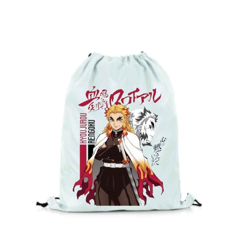 Tas Serut String Bag Full Print | Tas Serut Anime Demon Slayer Rengoku | Tas Serut Gymsack Multifung