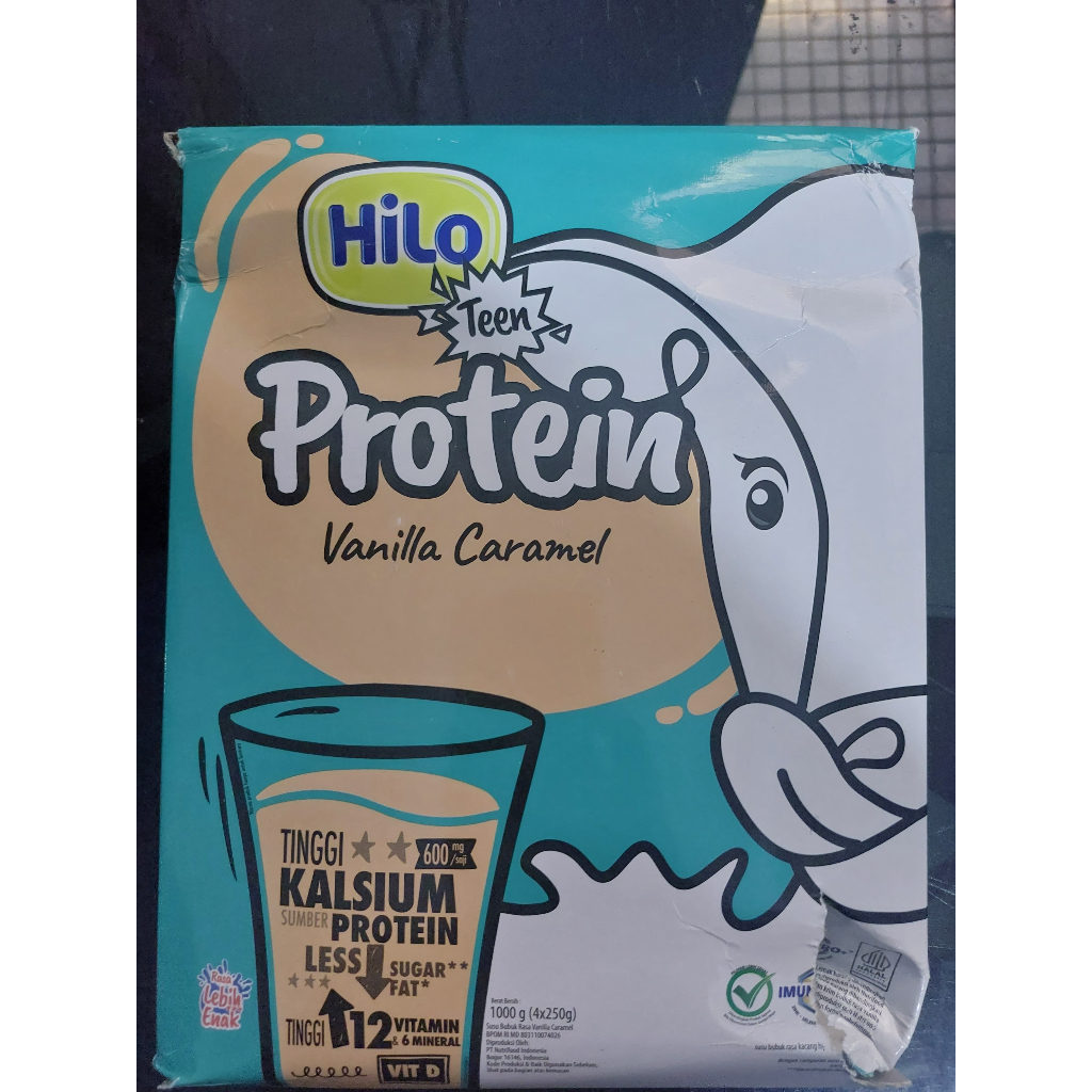 kardus kemasan rusak ada bolongnya susu hilo teen rasa chocolate cokelat vanilla caramel 1kg 1000 g