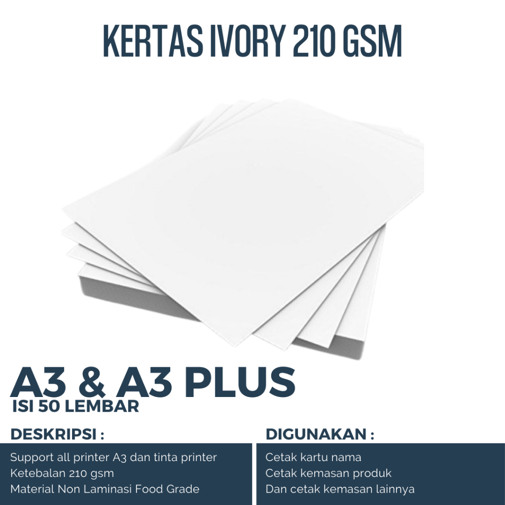 kertas ivory 210 gsm A3 & A3 PLUS isi 50 lembar kertas ivory A3 & A3 PLUS kertas ivory 210 gram