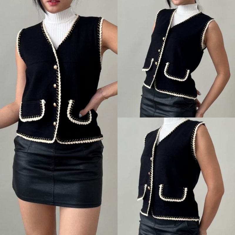 Vest rajut wanita / knit top / crop top