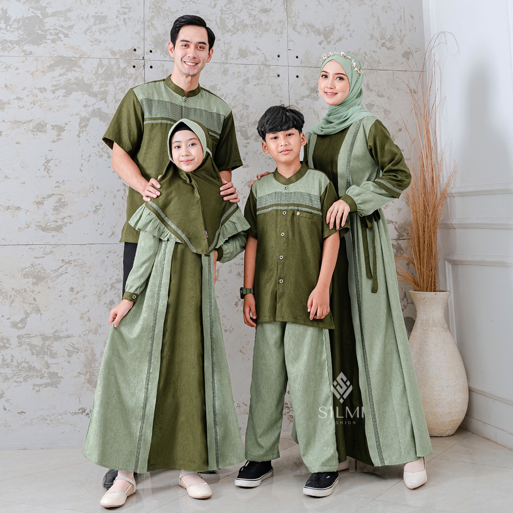 [SARIMBIT INDIRA] BAJU GAMIS & KOKO GREEN/HIJAU SARIMBIT KELUARGA TERBARU BY SILMI || BAJU LEBARAN/K