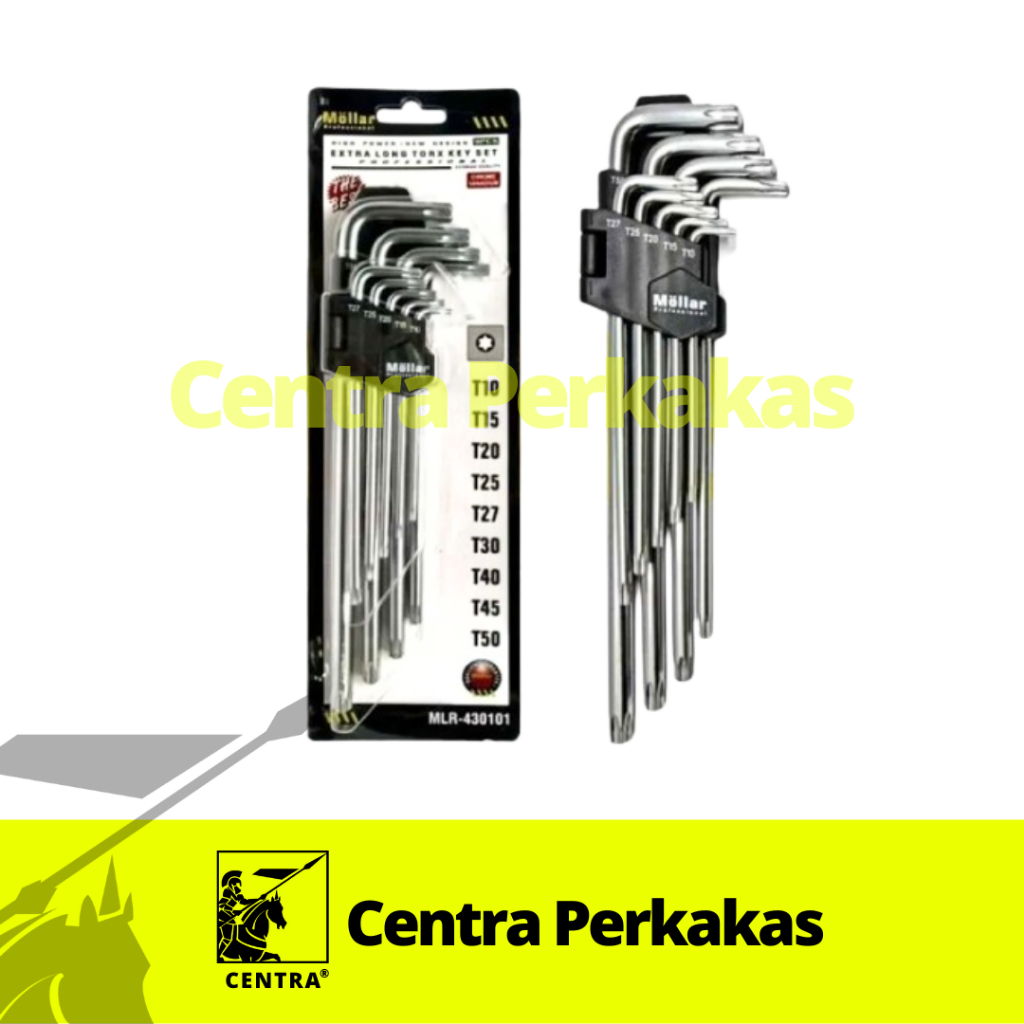 Kunci L Set Bintang Panjang 9 Pcs Mollar