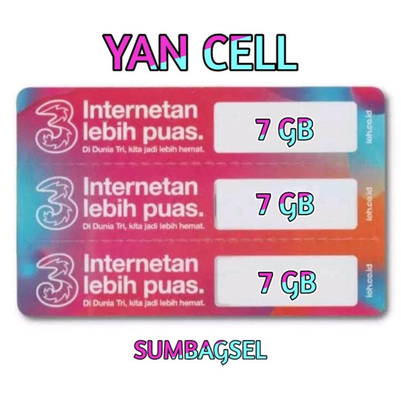 VOUCHER TRI 7 GB ( 9GB 30 HARI )